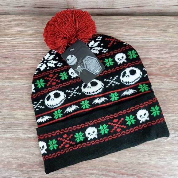 Disney Other - NEW Nightmare Before Christmas Pom Beanie Hat Jack Skellington Knit Winter Cap
